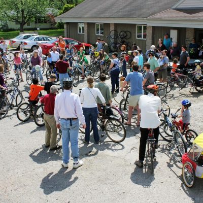Assembly Mennonite's creation care day culminated in a bike blessing.